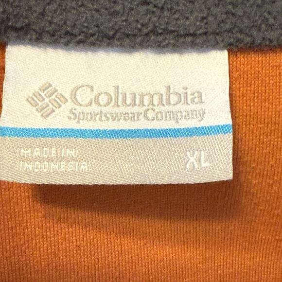 Columbia Pullover 1/2 Zip Orange & Gray Casual Fleece Men's Size XL - Picture 6 of 8